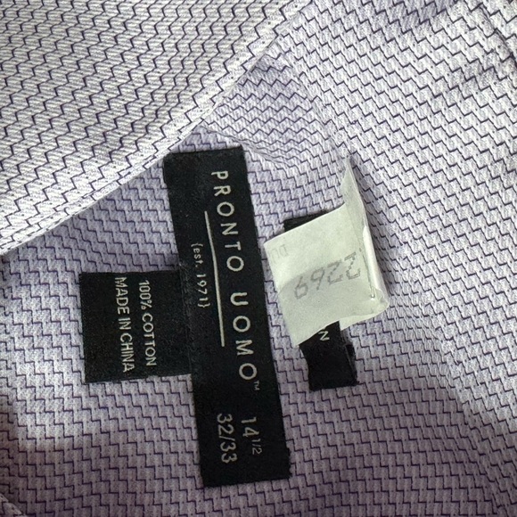 Pronto Uomo Men Small Dress Shirt Purple - Picture 11 of 11